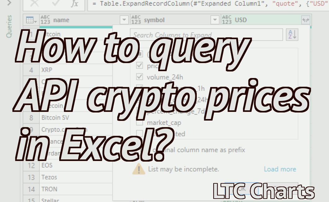 How to query API crypto prices in Excel?