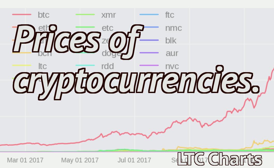 Prices of cryptocurrencies.