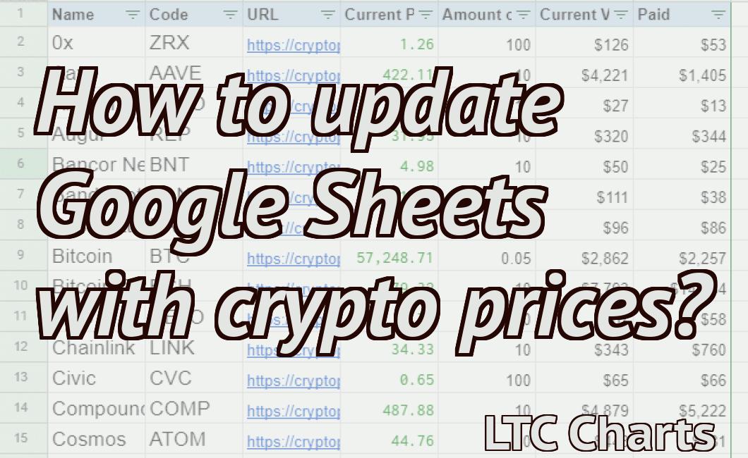 How to update Google Sheets with crypto prices?