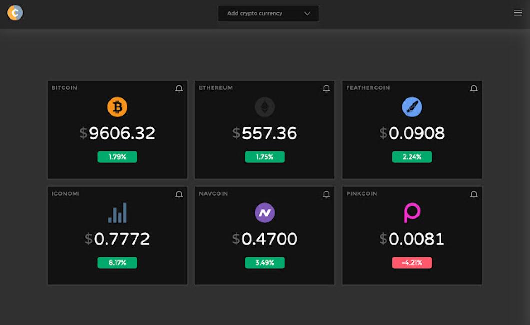 Track cryptocurrency prices li