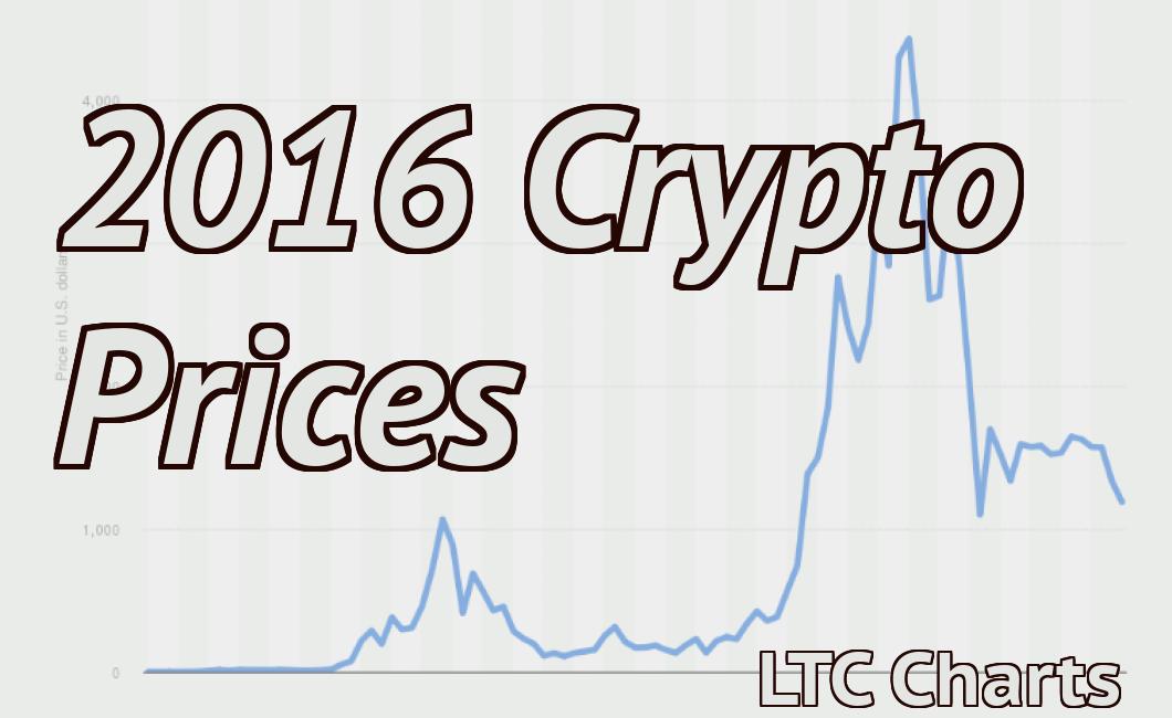 2016 Crypto Prices