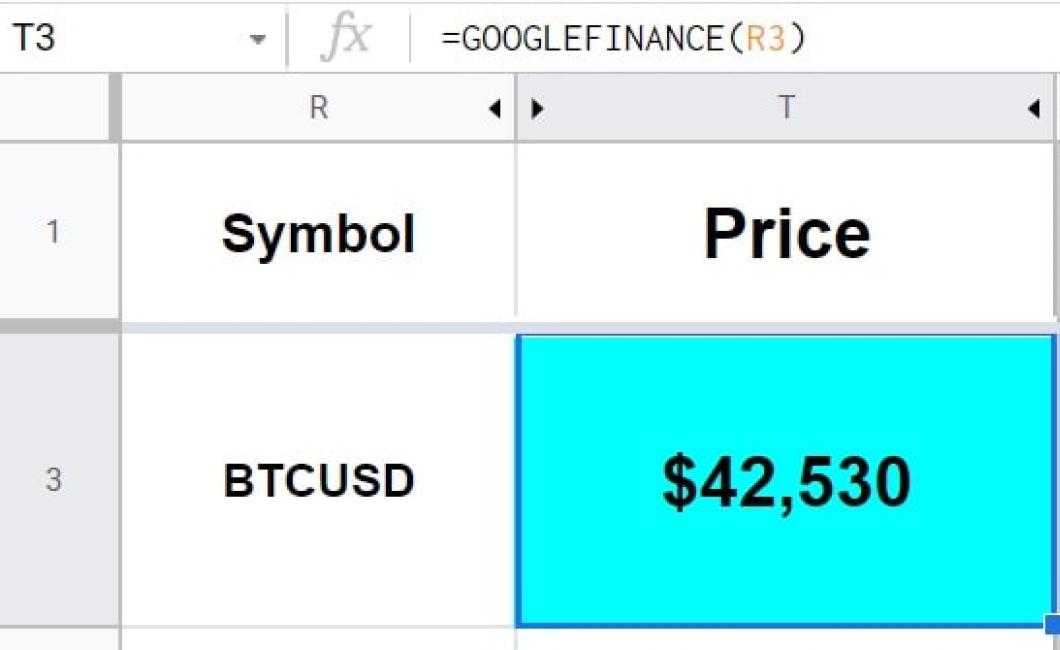 crypto currenancy prices for spreadsheet