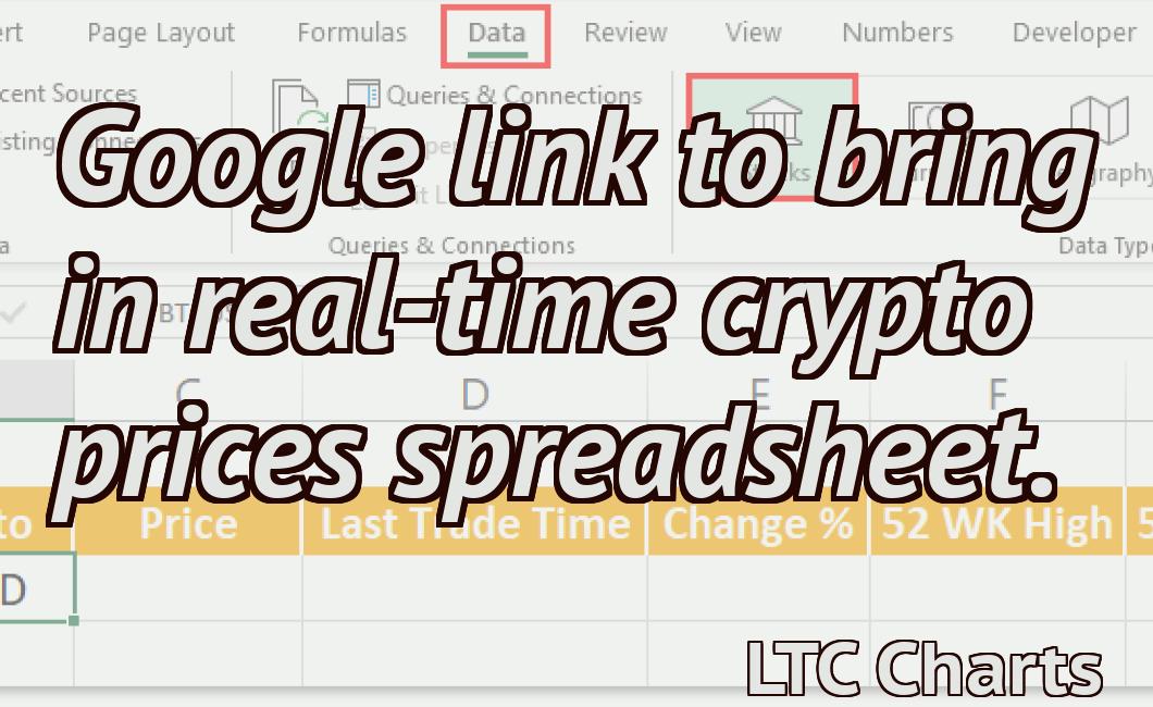 Google link to bring in real-time crypto prices spreadsheet.